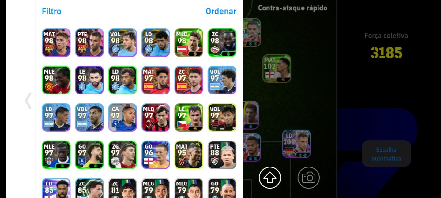 Conta eFootball Força Coletiva 3185 Conta muito completa, com elenco forte