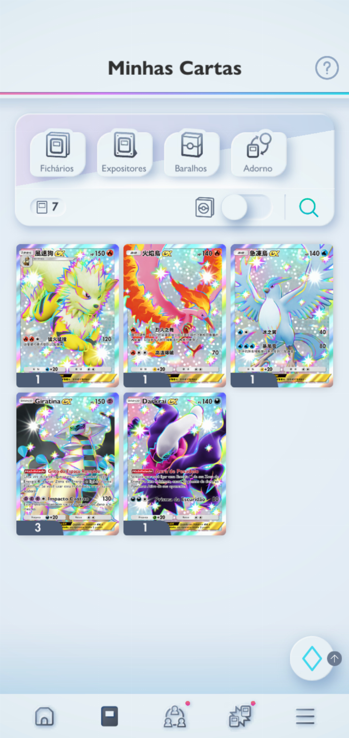 Conta Pokémon TCG - NV 34 com mais de 2,5k cartas, Doce Raro Coroa PT BR e mais!