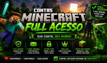 CONTAS MINECRAFT FULL ACESSO (JAVA+ BEDROCK) | E-MAIL ORIGINAL | HYPIXEL ON