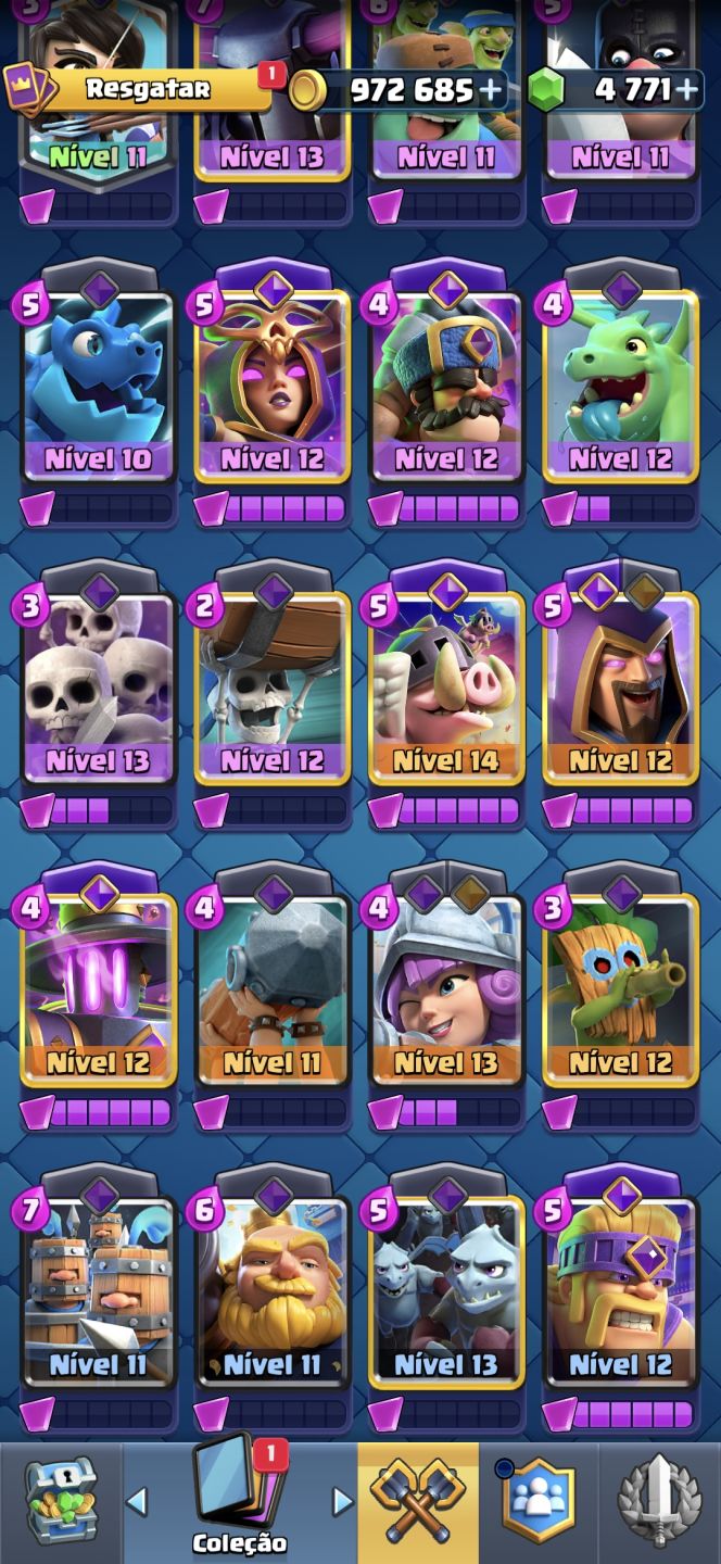 Conta de clash royale 9867 troféus, 3 heróis + 6 campeões e 8 evoluções