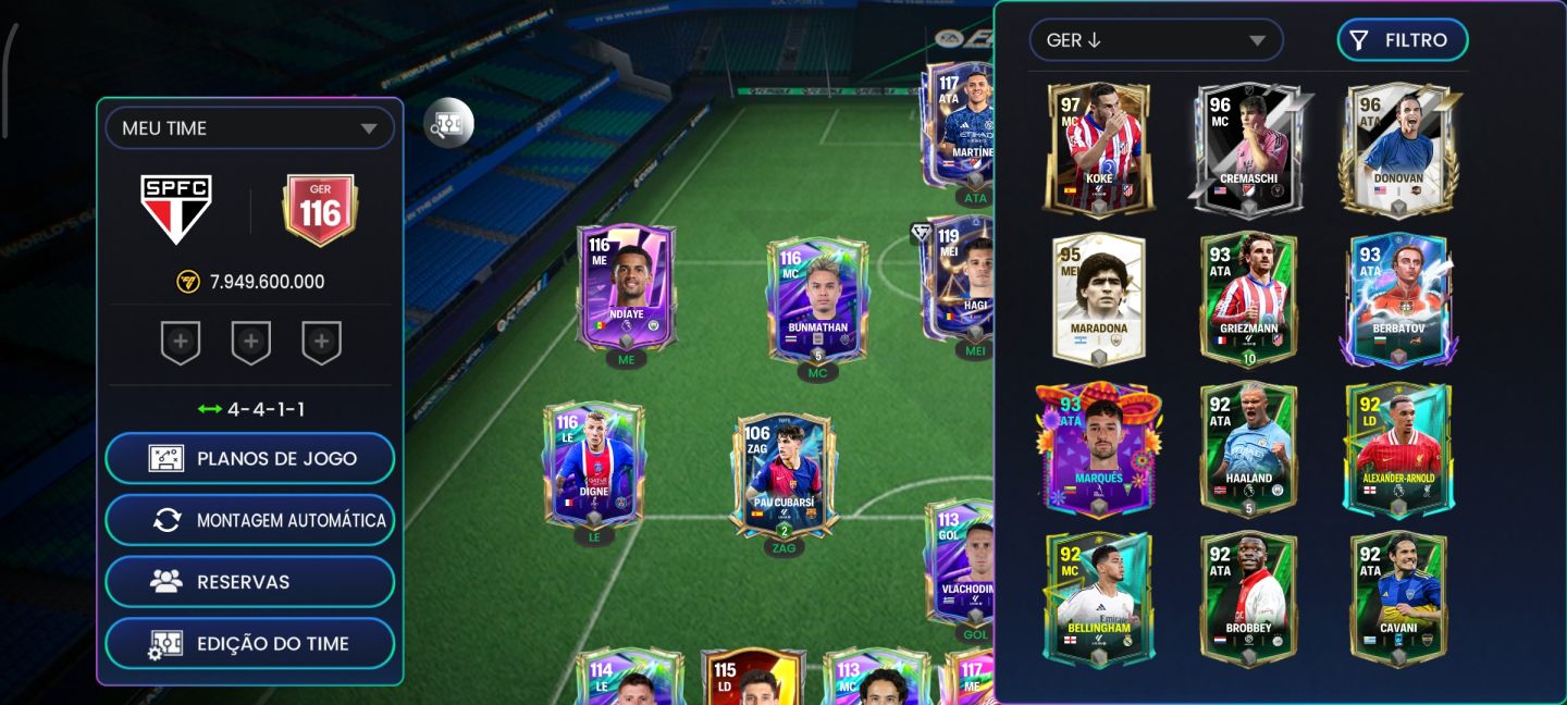 CONTA DE EA FC ANTIGA COM MUITAS GEMAS