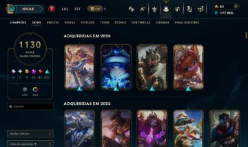 Conta lol 1130 skins/nivel 1155diamante