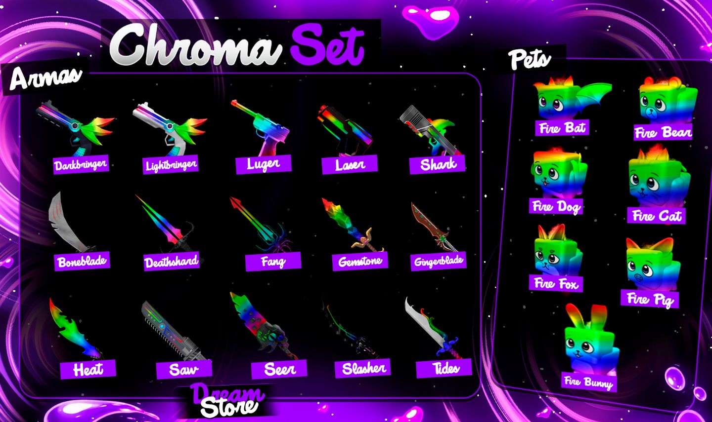 [Promoção] -MURDER MYSTERY 2 | MM2 | GODLYS | CHROMAS | SETS| PETS