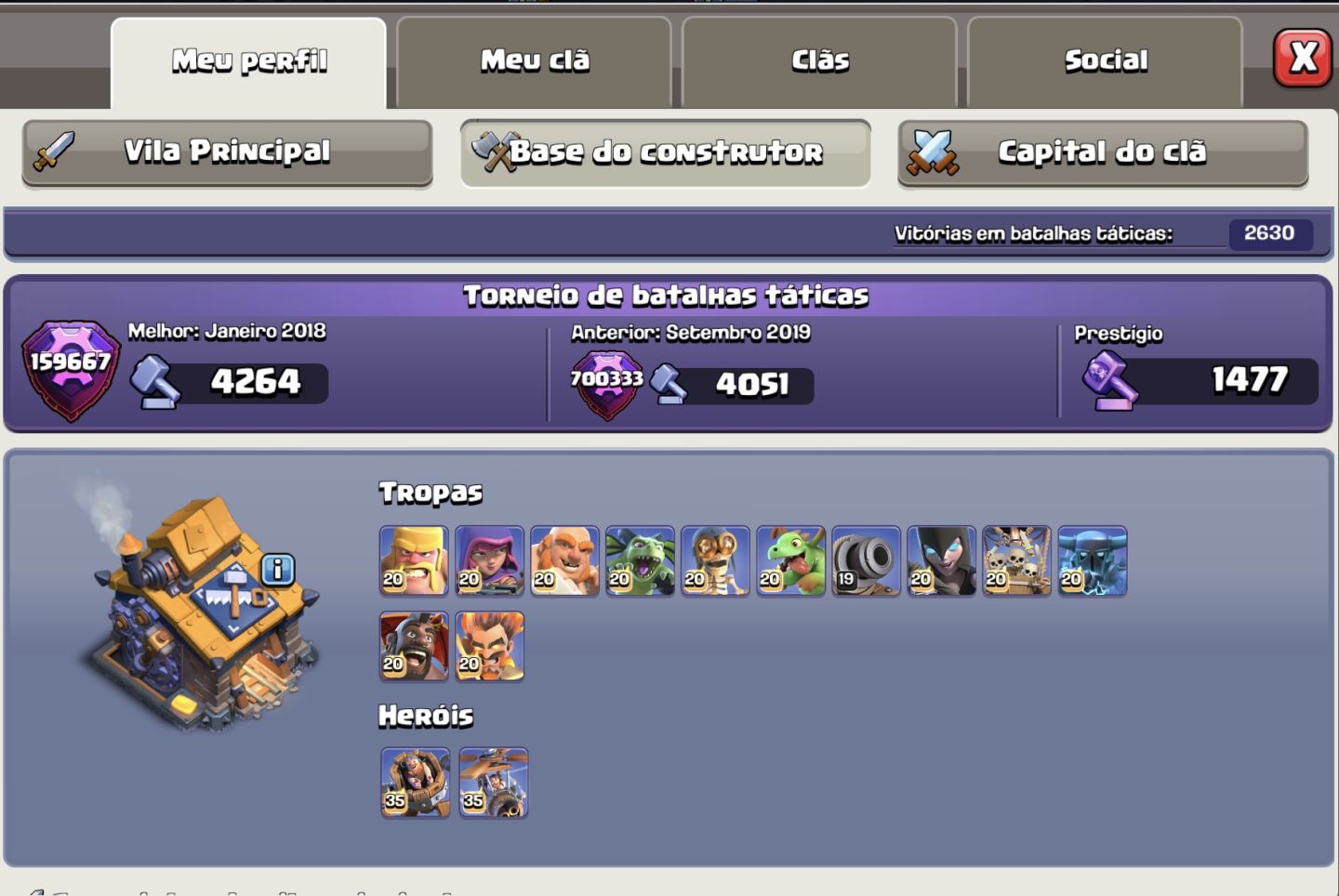CONTA CLASH OF CLANS TH18 AVANÇADO