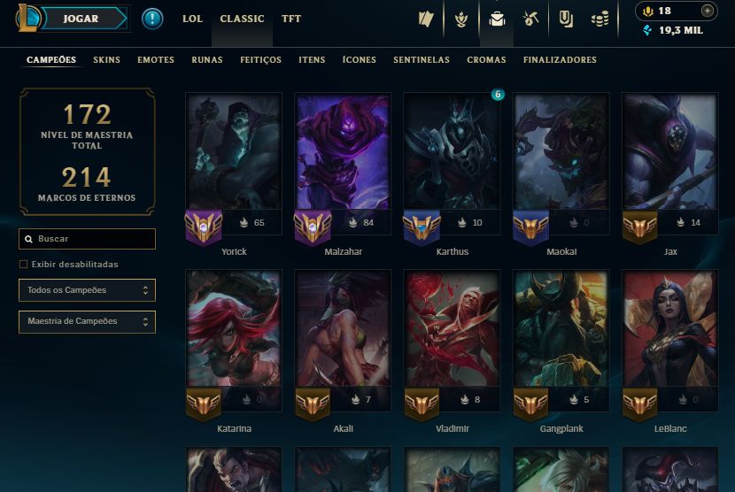Conta Platina 4 Soloq League of Legends