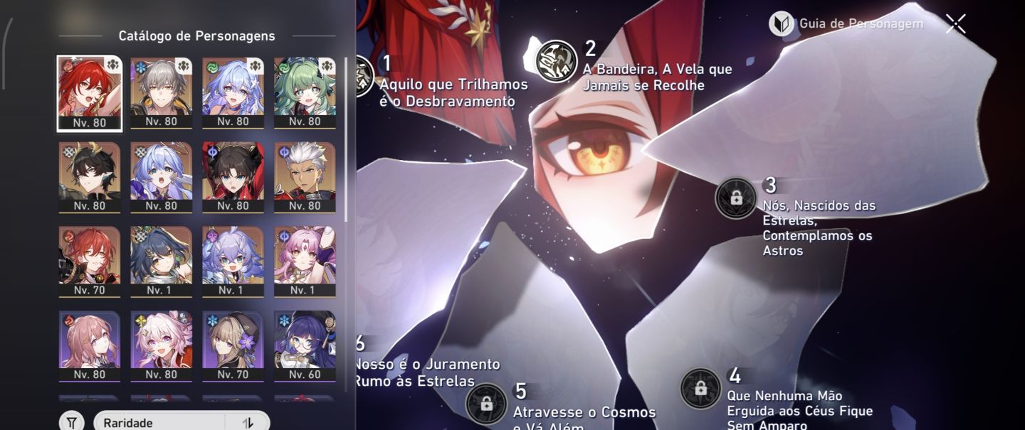 Contas Honkai personagens meta(Loba 999, Himeko nova, Castorice)