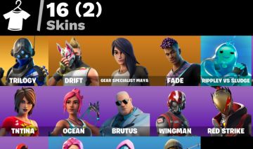 CONTA FORTNITE 16 SKINS TRILOGY