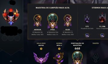 Conta Mestre Handlevel (nunca banida) 150 skins, ja foi challenger