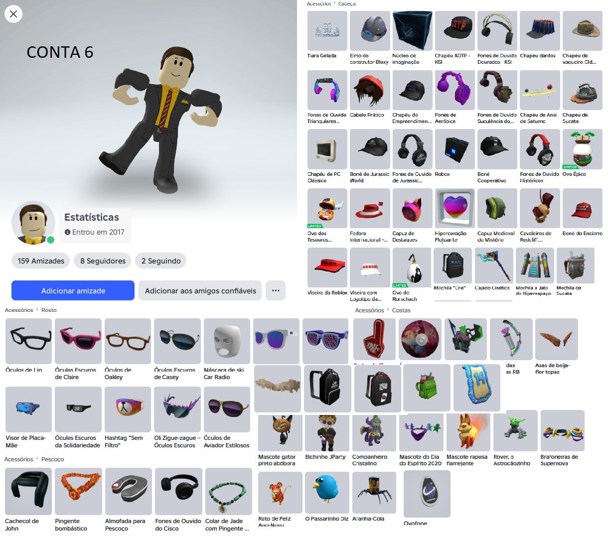 CONTAS ANTIGAS DE ROBLOX (2007 A 2016) | OFFSALE, RAP & LIMITEDS