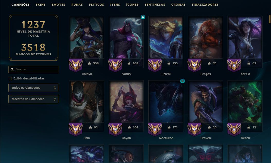 Lvl 1064/566 Skins/todos os Dados/ Main Adc