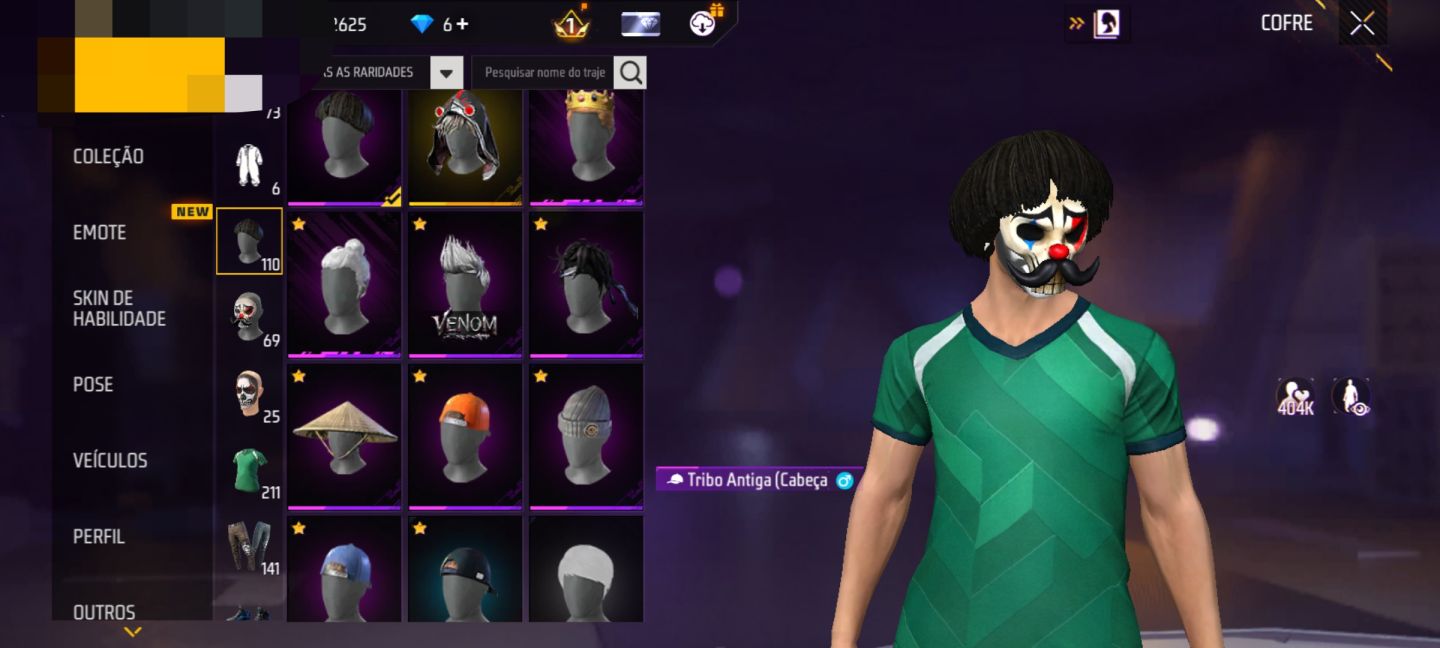 CONTA DE FREE FIRE ANGÉLICAL PARA APOSTADO FULL ROXA nv 62