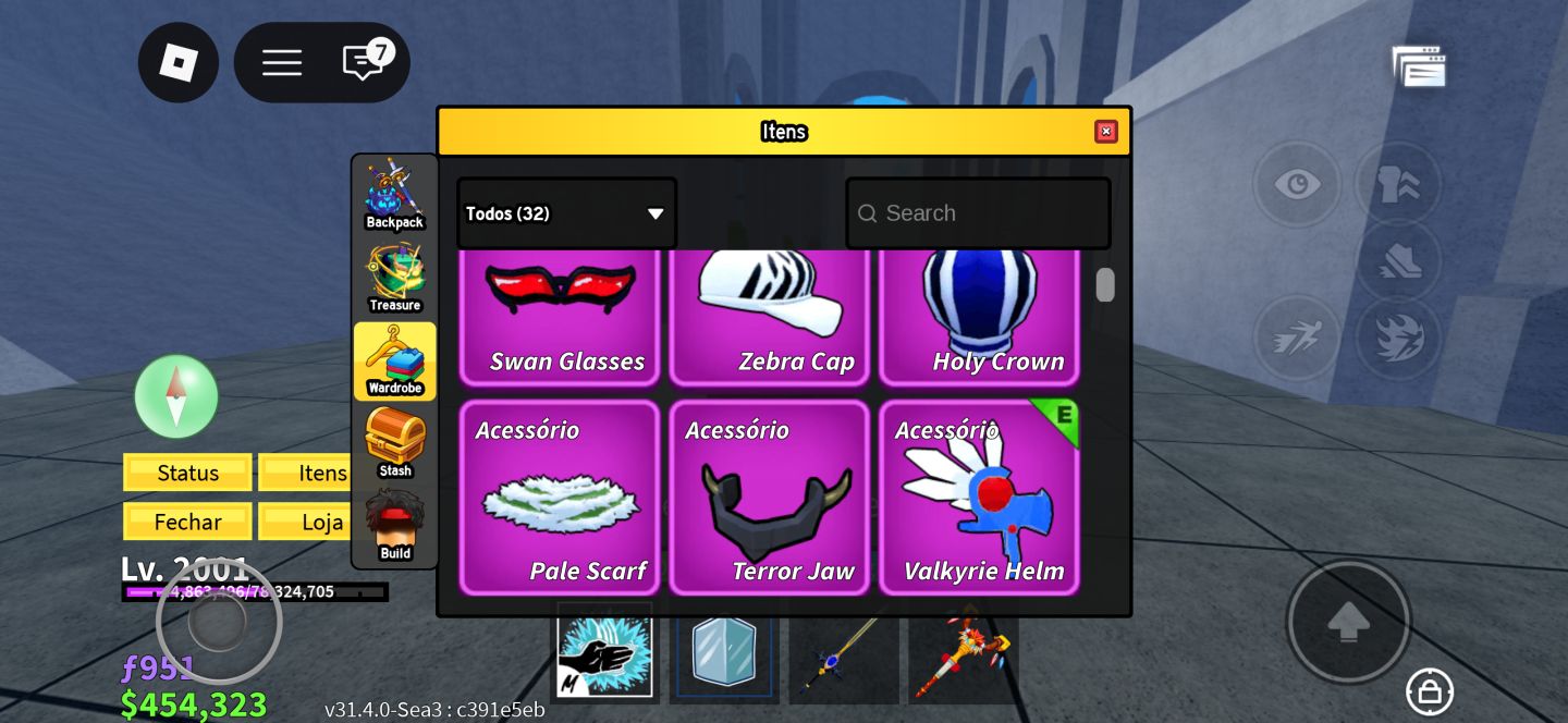 Conta do Roblox, Muitas skins, Muito boa no Blox fruits..