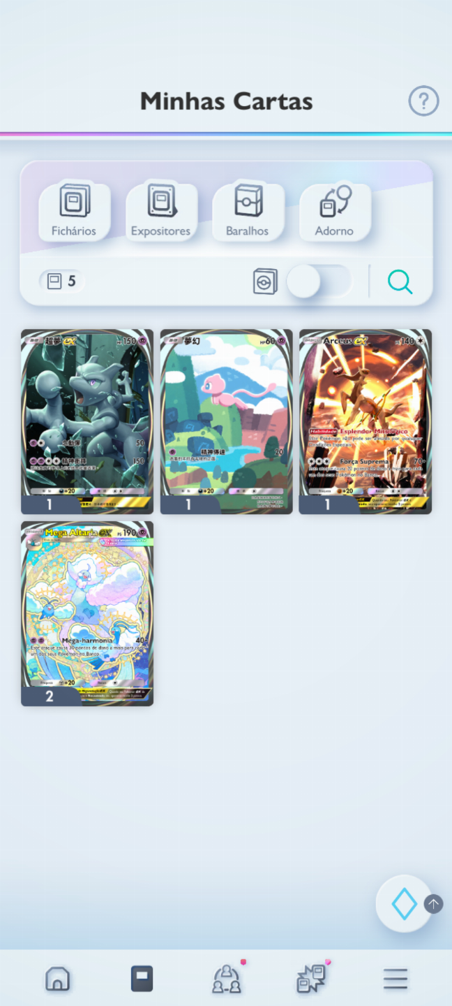 Conta Pokémon TCG - NV 37 com + de 2k cartas com muitas Full Art e Shinys!
