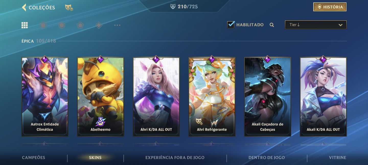 Conta WILDRIFT +210 skins SUPORTE/FADAS/SKINS MÍTICAS +7K GASTOS