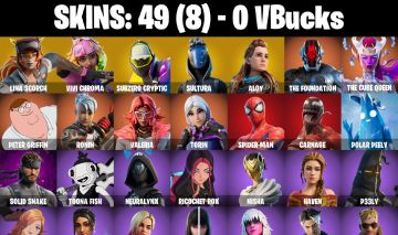 CONTA FORTNITE COM 49 SKINS LINA SCORCH/SULTURA/SPIDER MAN/CARNAGE/