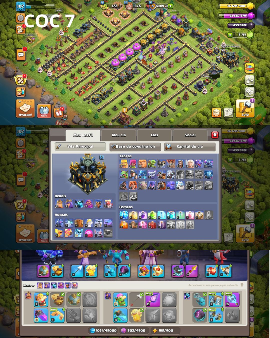 (PROMOÇÃO) CONTAS CLASH OF CLANS CV 9, 10, 12, 13, 15, 16, 17, 18