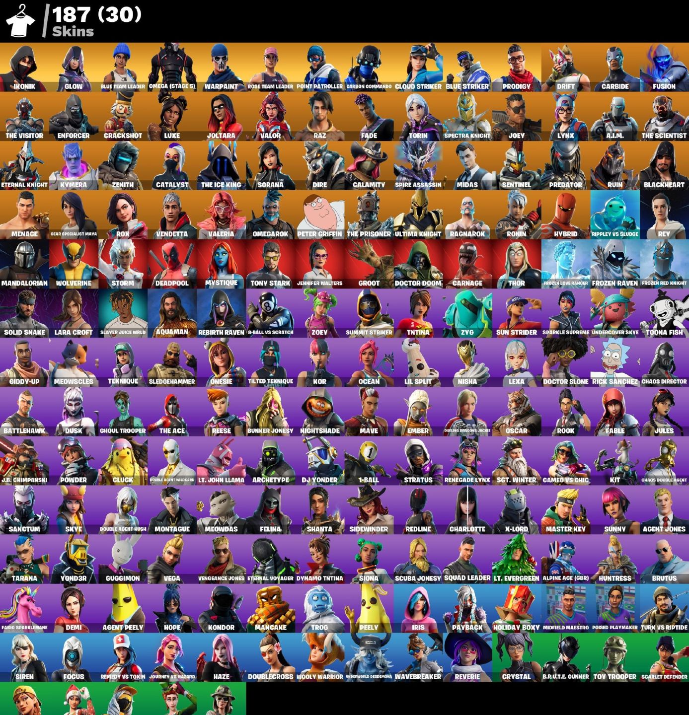 Conta Fortnite 187 SKINS IKONIK/ OG STW SALVE O MUNDO FUNDADOR RARIDADE