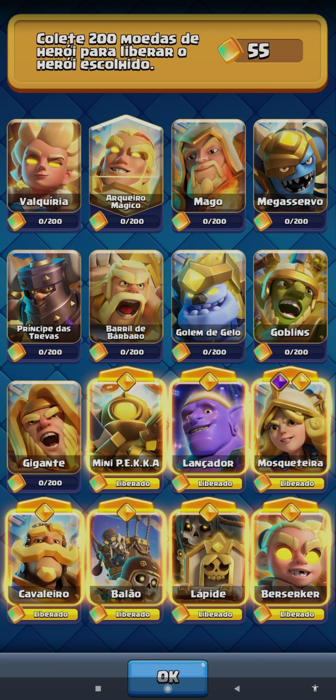 Conta Clash Royale 13k de troféus nível 16 da torre do rei