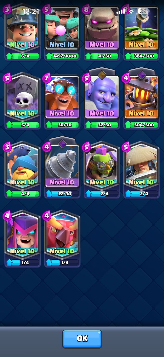 CONTA DE CLASH ROYAL 10.6K TROFÉUS COM TODAS CARTA UPADA E EVO!