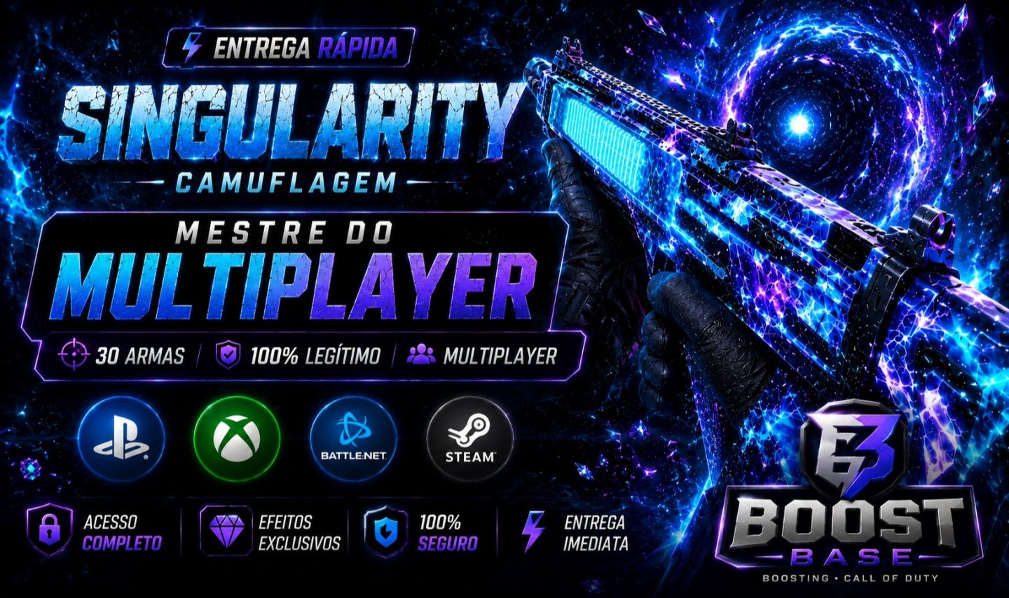 Warzone BO7 Singularity 30 Armas na Sua Conta | Login QR Code | Sem Senha