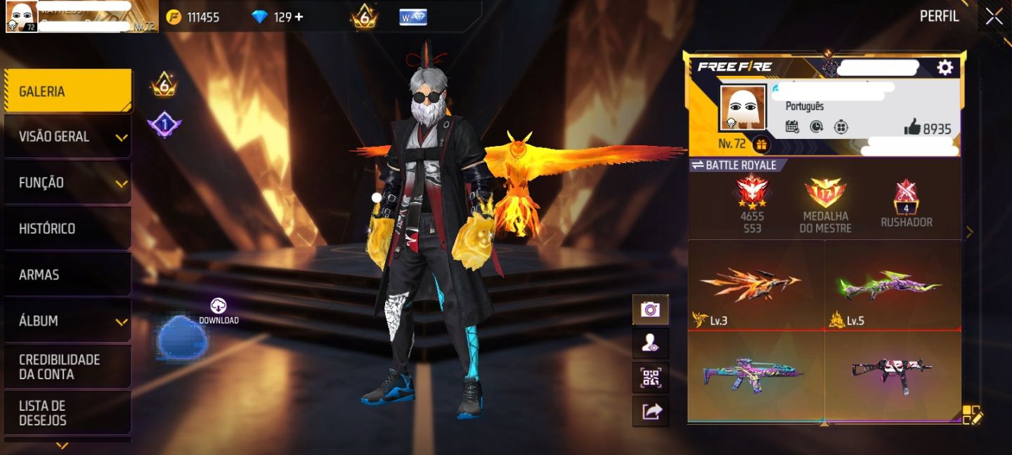 Conta de Free Fire gemada 2019