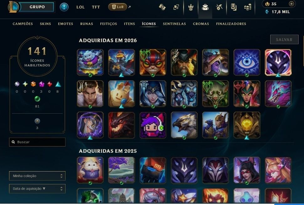 Conta com algumas skin, boa para subir de elo