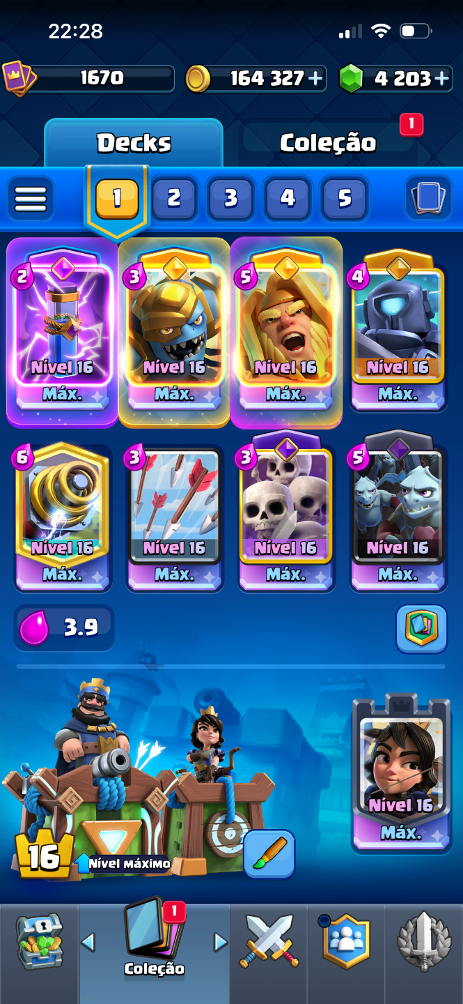 CONTA DE CLASH ROYALE LVL 16 9 ANOS