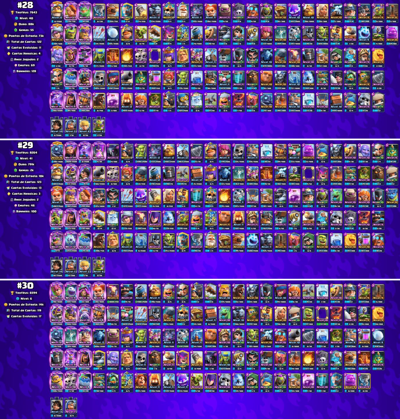 MELHOR VARIEDADE - IMAGENS + BRINDEs!! - CONTA CLASH ROYALE 1K-10K DE TROFEUS!