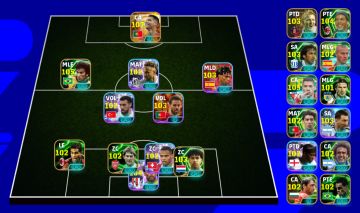 Conta efootball, com neymar santos 102 e 101, zico blitz 105, cr7 big time 108