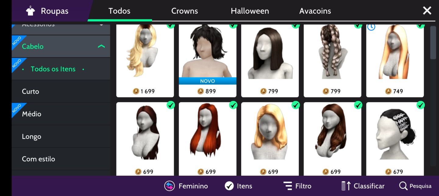 Conta feminina avakin level 18