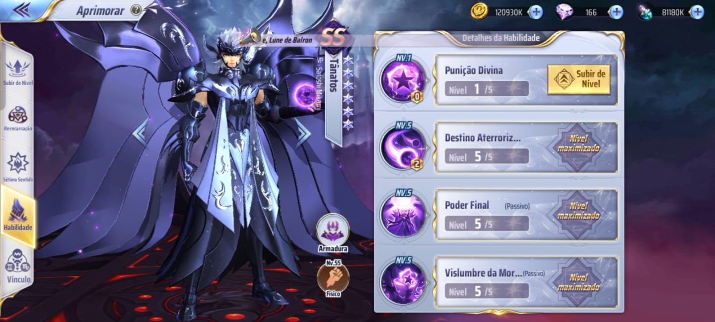 Conta saint seiya awakening lvl 70 30 livros