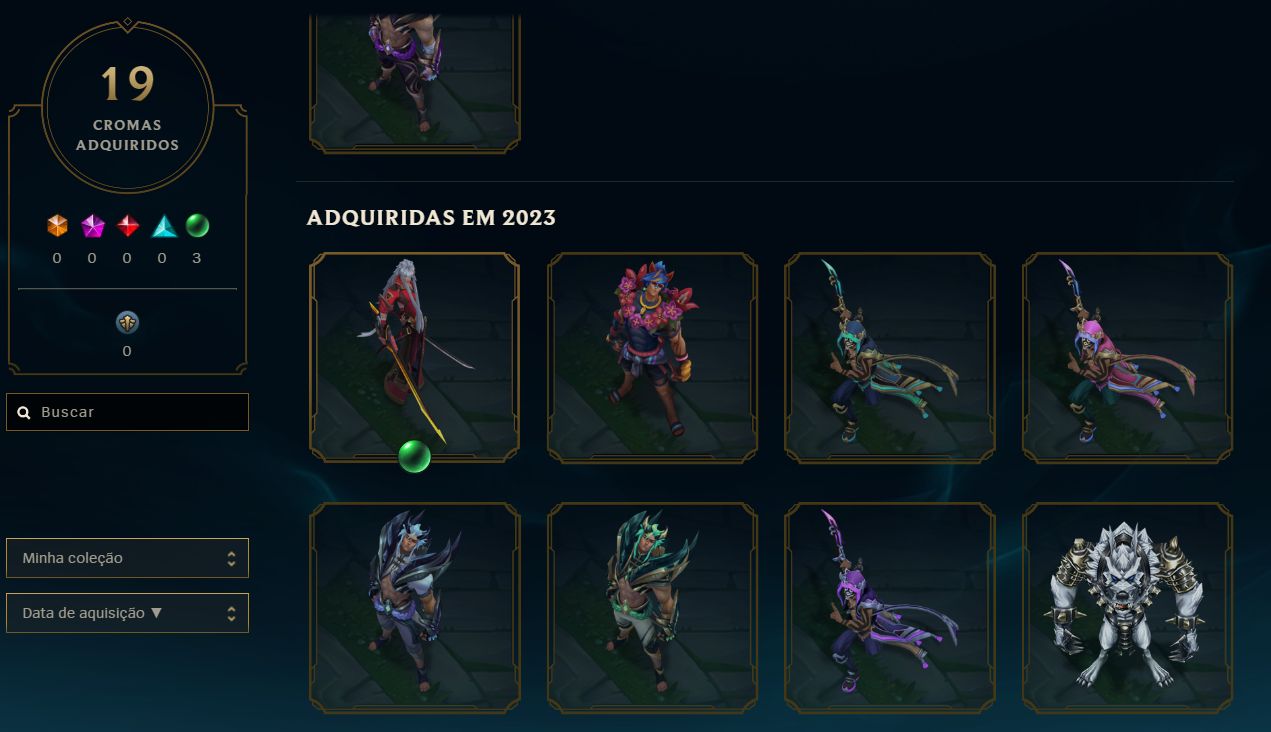 Venda de conta league of legends 22 skins