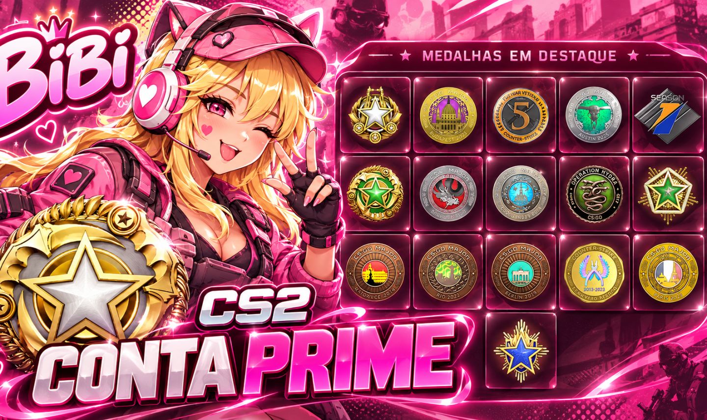 CONTA PRIME PERFEITA PARA MAIN/SMURF 16 MEDALHAS