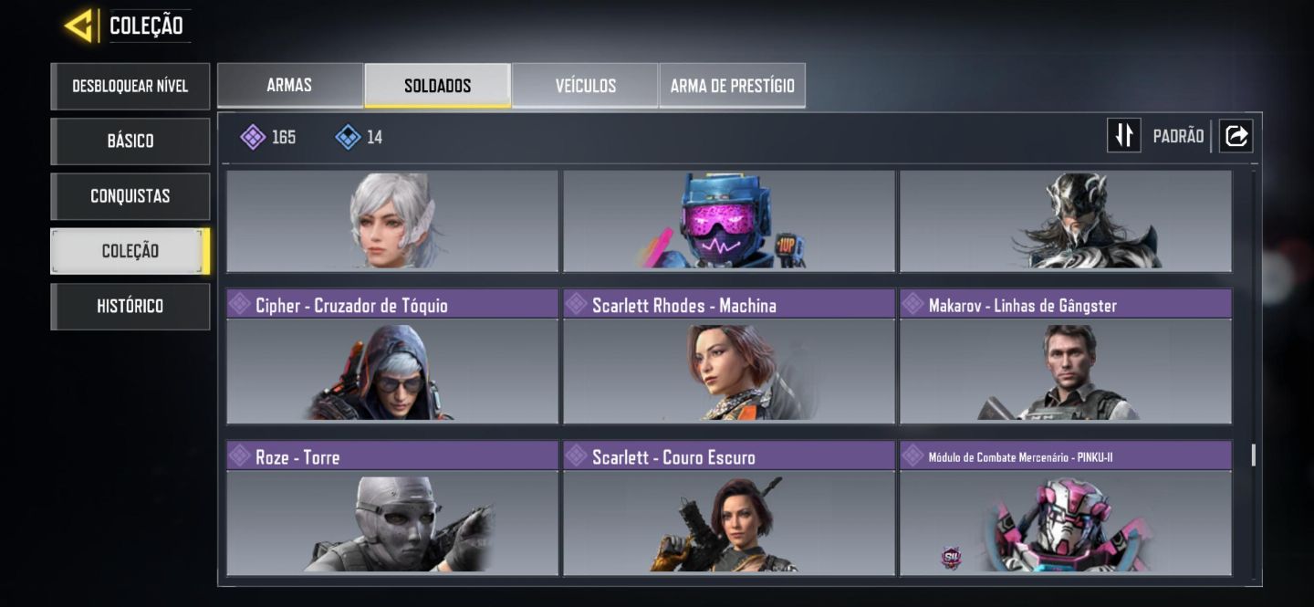 CONTA COD MOBILE COM 3 ARMAS MÍTICAS / 10 LENDÁRIAS / 1 PRESTÍGIO, VÁRIAS SKINS