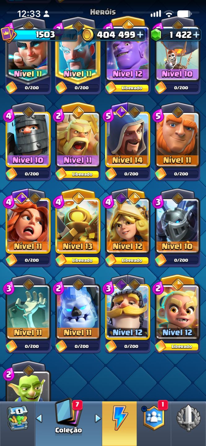 CONTA DE CLASH ROYALE COM TODAS AS CARTAS DO JOGO