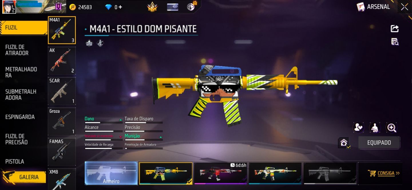 CONTA FREE FIRE COM CONJUNTO DAMA ESCARLATE | VSK94 ATRIBUTADA | CARTÃO DE TROCA