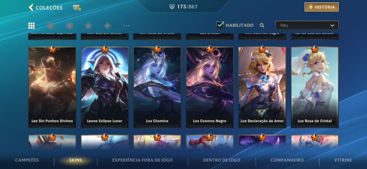 CONTA WILD RIFT COM SKIN PRESTÍGIO E CROMAS MÍTICOS + 180 SKIN TOTAIS