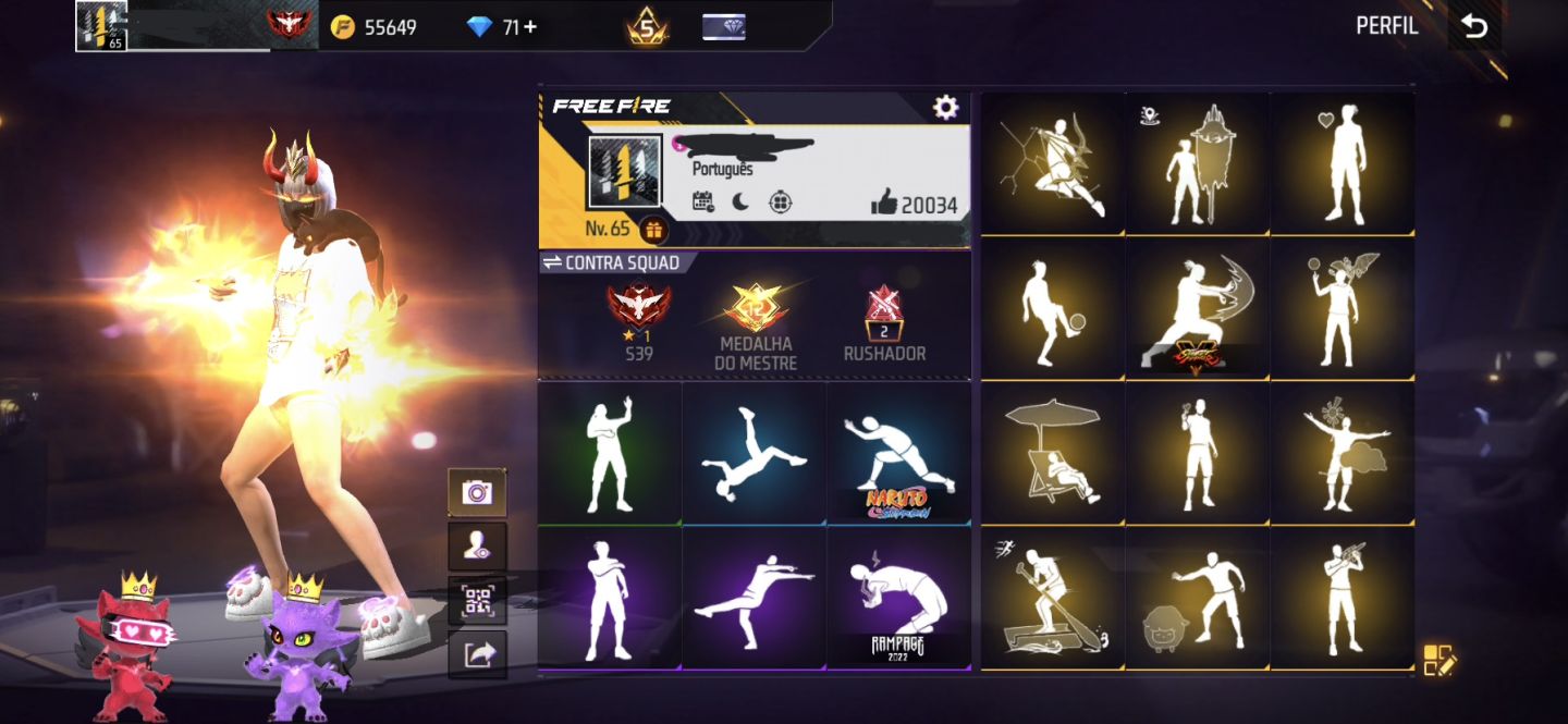 CONTA LEVEL 65 | 3 EVOLUTIVAS | BARBINHA | 27 PASSES | SEM E-MAIL DE REC