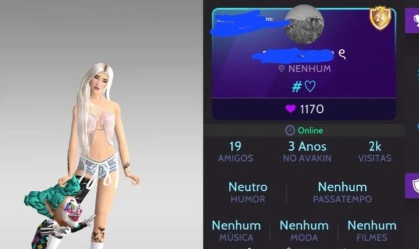Conta Avakin Life | 3 Anos | Itens | 1.170 Likes | 43 Crow
