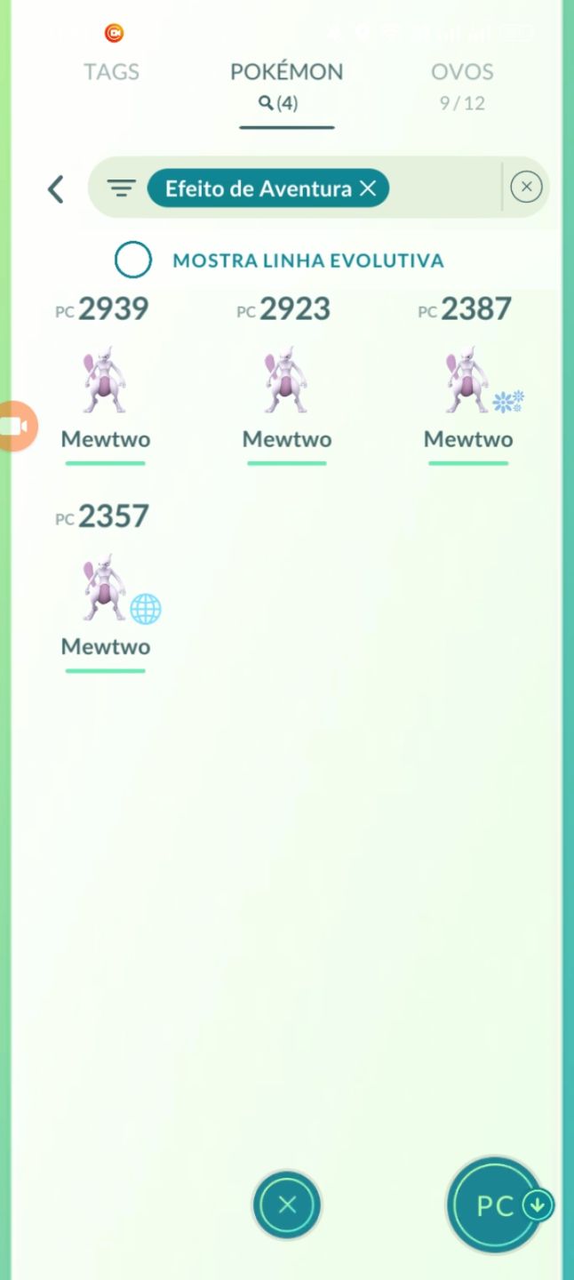 Conta nível 46e 6místico e 88 lendários e 9 mewtwo de armadura 1 mewtwo 100%