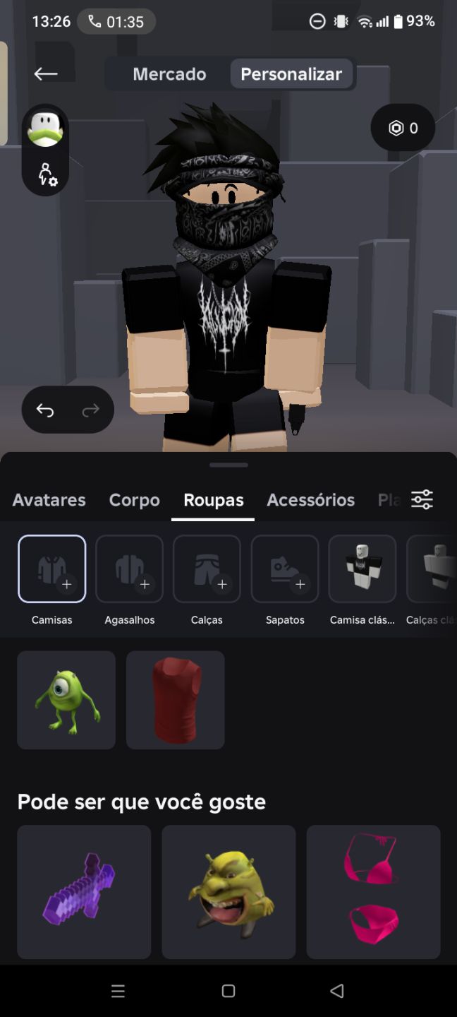 Conta Roblox com skins de robux e upada em diversos jogos