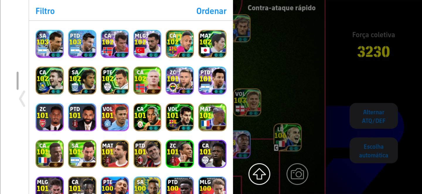 Conta de efootball com jogadores meta