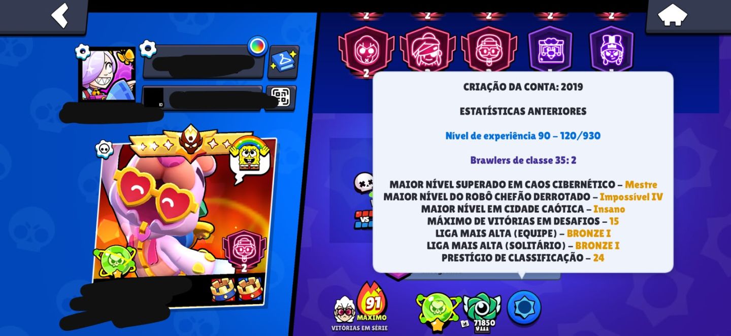 CONTA BRAWL STARS FULL COM DOIS REIS FRANKS E MESTRES 3!