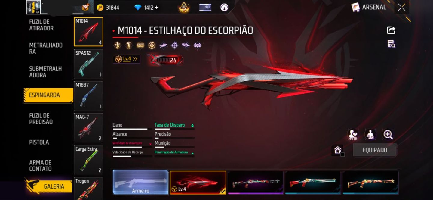Conta FreeFire 7 Anos | 1372 diamante | Pacote Hashira Sensi | Tds Skins Naruto