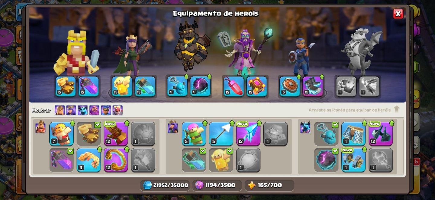 CONTA SUPERCEL COM PROGRESSO E MUITOS ITENS NOS CLASHS E BRAWL(LEIA A DESCRIÇÃO)