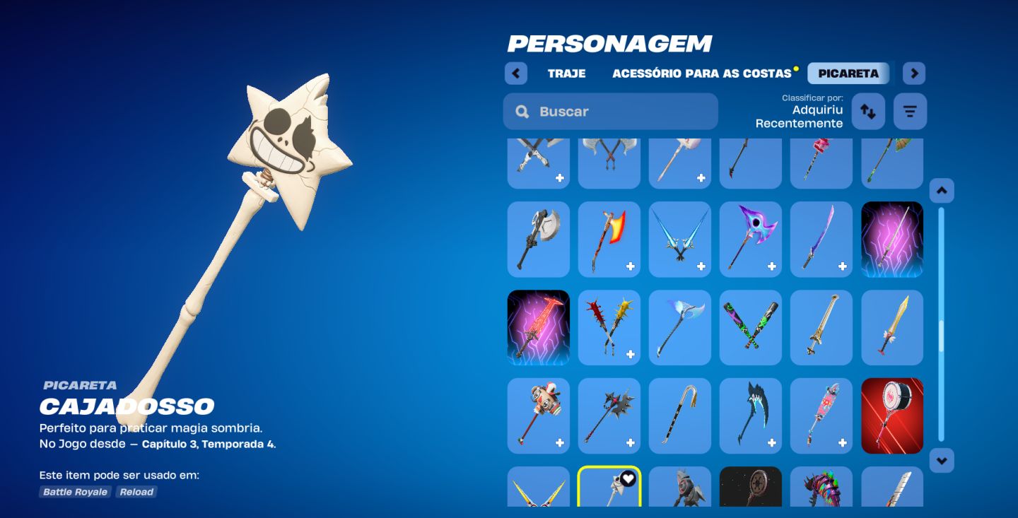 Conta de Fortnite com várias skins desde do capítulo 1 temporada 5