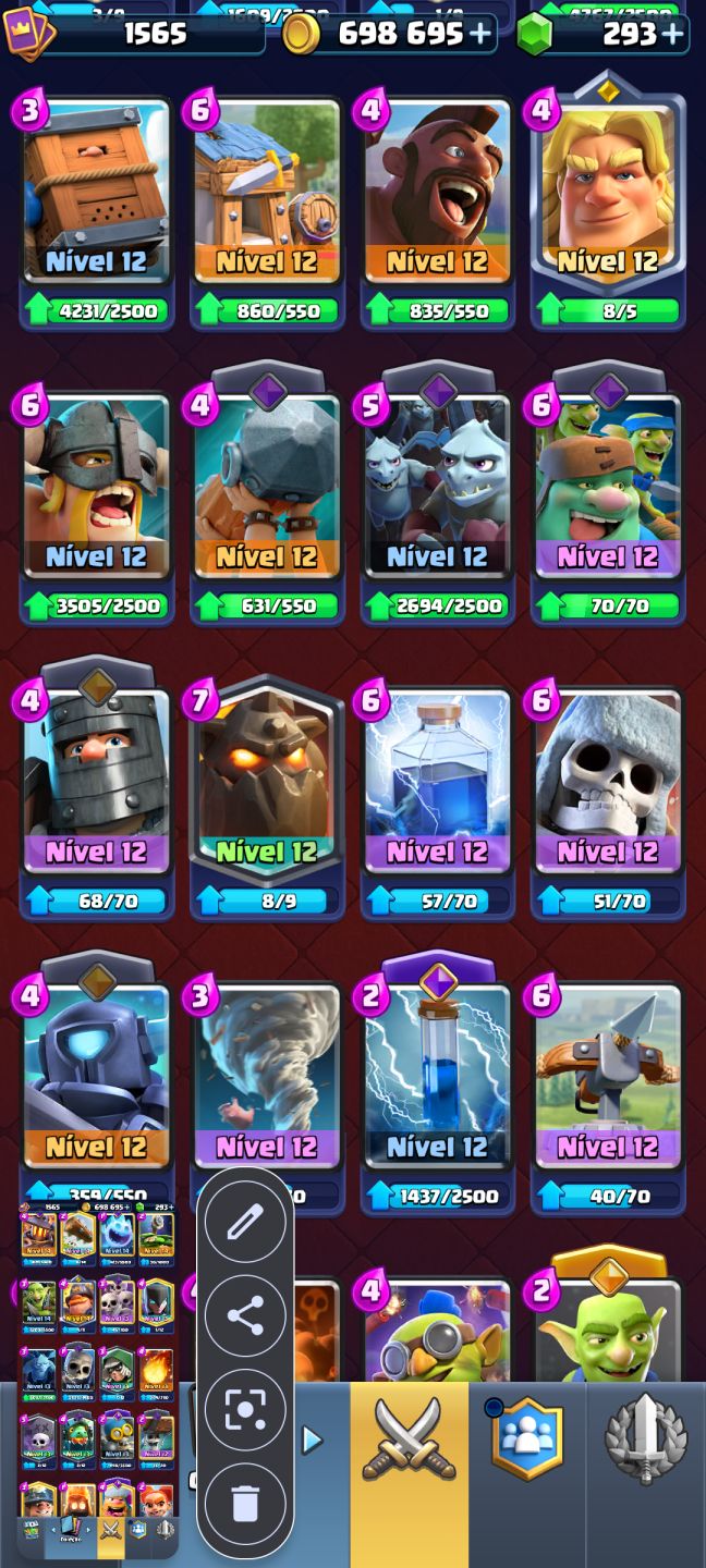 Conta de clash 10k de trofeus focada logbait 7 anos 17 evos