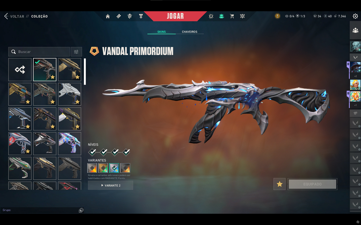 Conta Valorant Full Skins Raras + Facas | Alto Nível | R$1.500 (Negociável)