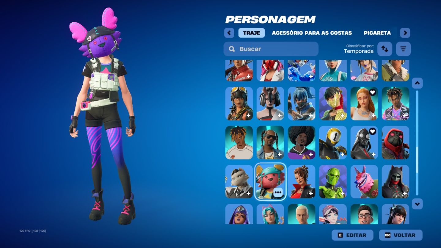 Conta fortnite com skins tryhard
