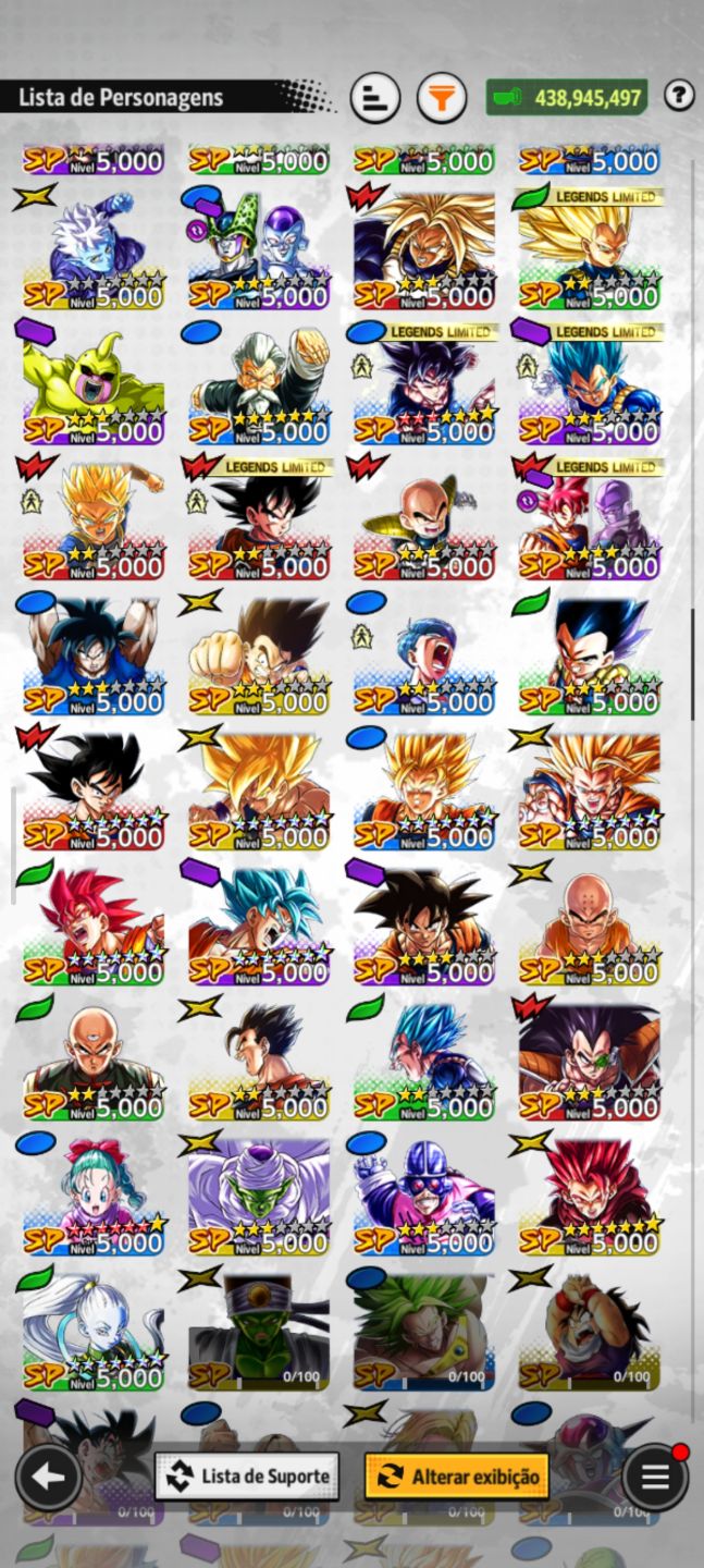 Conta dragonball legends com o novo goku ssj e cooler ultra